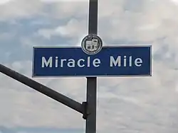 Miracle Mile Neighborhood sign located at the intersection ofSan Vicente Boulevard & Hauser Boulevard