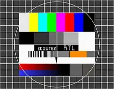 Recreation of the RTL9 testcard (1972–1991), based on a 1982 photo.