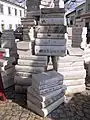 Monument of books in marble