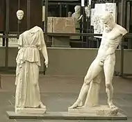 Athena and Marsyas, Roman copies, Vatican Museums
