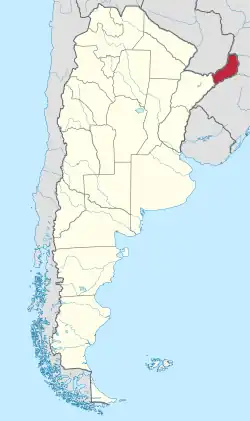 Location of Misiones within Argentina