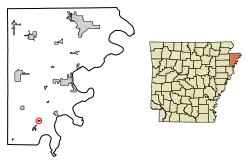 Location in Mississippi County, Arkansas