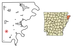 Location in Mississippi County, Arkansas