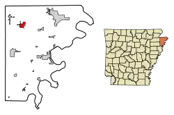 Location in Mississippi County, Arkansas