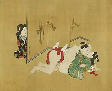 Nanshoku (male-male) shunga handscroll