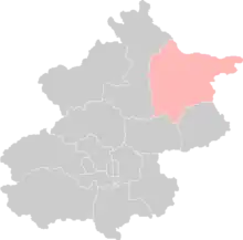 Location of Miyun District in Beijing