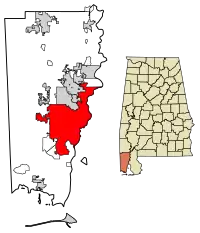 Location within Mobile County