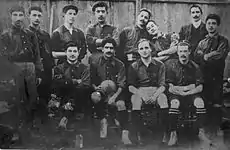 black and white team photo circa 1906