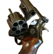 Smith & Wesson Model 29 cylinder open.