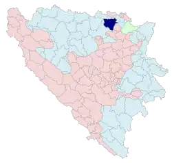Location of Modriča within Republika Srpska