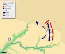 day 6 phase 3, showing khalid's cavalry routed Byzantine cavalry off the field and attacking Byzantine left centre at its rear.