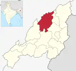 Mokokchung District's location in Nagaland