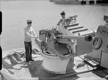 6-pounder (57 mm) guns with Molins autoloader were mounted on some of the D-class MTBs.