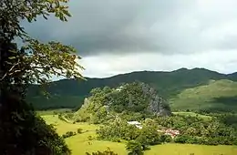 Limestone landscape in the western foothills of the Dawna Range near Mudon, Mon State.