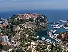 Monaco-Ville and harbour of Fontvieille today