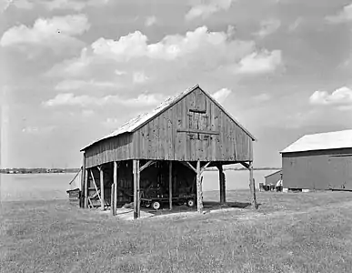 The hay barracks at Mondamon Farm in 1982