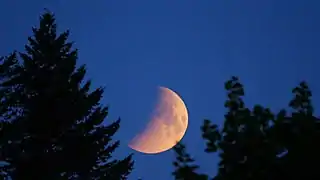 Berlin, Germany at moonset, 2:52 UTC