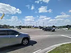 Northerly view of Monkey Junction in September 2021, taken from the junction's southeast corner.