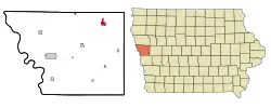 Location of Mapleton, Iowa