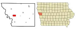 Location of Onawa, Iowa