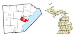 Location within Monroe County and the administered communities of South Monroe (1) and West Monroe (2)