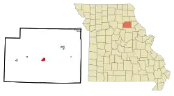 Location of Paris, Missouri