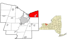 Location in Monroe County and the state of New York