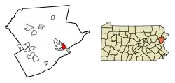 Location of East Stroudsburg in Monroe County, Pennsylvania