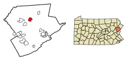 Location of Mount Pocono in Monroe County, Pennsylvania.