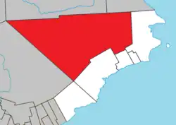 Location within Le Rocher-Percé RCM.