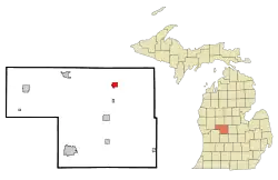 Location of Edmore, Michigan