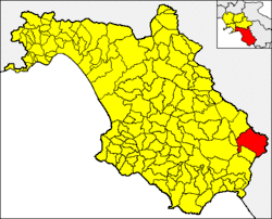 Montesano within the Province of Salerno