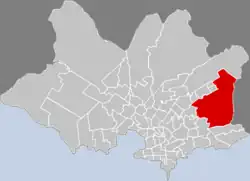 Location of Bañados de Carrasco in Montevideo