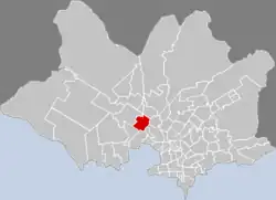 Location of Belvedere in Montevideo