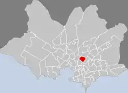 Location of Cerrito in Montevideo