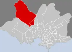 Location of Lezica–Melilla in Montevideo