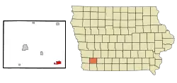 Location of Villisca, Iowa