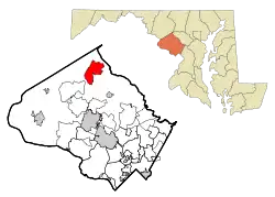 Location of Damascus, Maryland