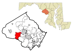 Location of Darnestown, Maryland
