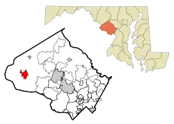 Location of Poolesville, Maryland