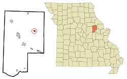 Location of Bellflower, Missouri