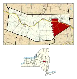 Location within Montgomery County and the state of New York.