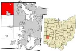 Location in Montgomery County and the state of Ohio.