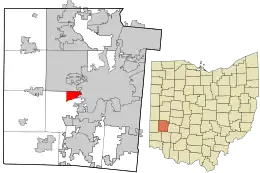 Location in Montgomery County and the state of Ohio.