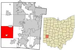 Location in Montgomery County and the state of Ohio.