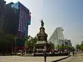 The monument with Reforma 222 in the background.
