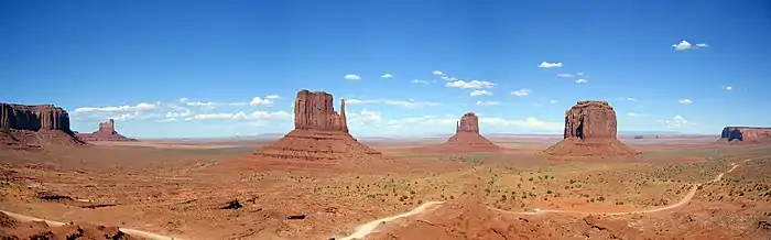 Monument Valley in southeastern Utah. This area was used to film many Hollywood Westerns.