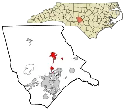 Location in Moore County and the state of North Carolina.