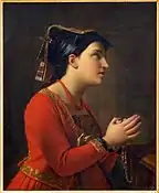 Young woman in prayer, 1850, collection Teylers Museum