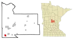 Location of Upsala, Minnesota